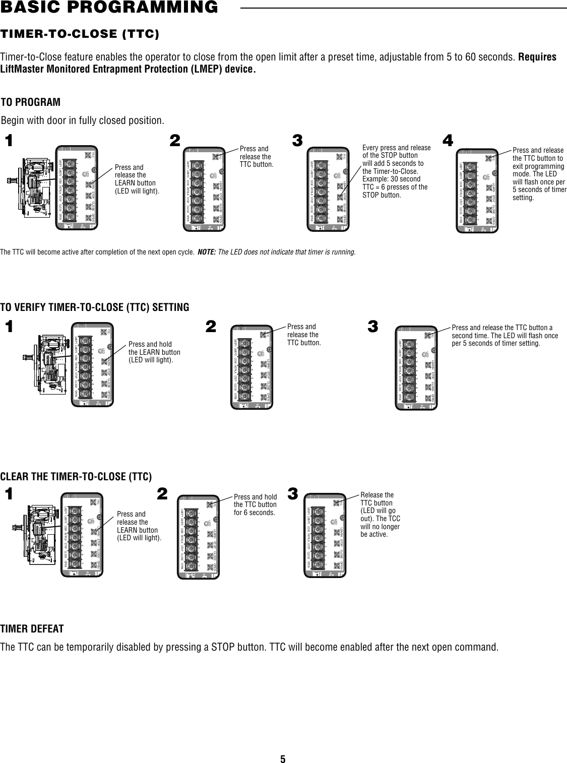 Page 5 of 12 - Liftmaster Liftmaster-Mh-Owners-Manual User's Guide For Medium Dutty Commerical Operators S MT5011U, BMT5011U, MJ5011U, MGJ5011U, And MHS5011U