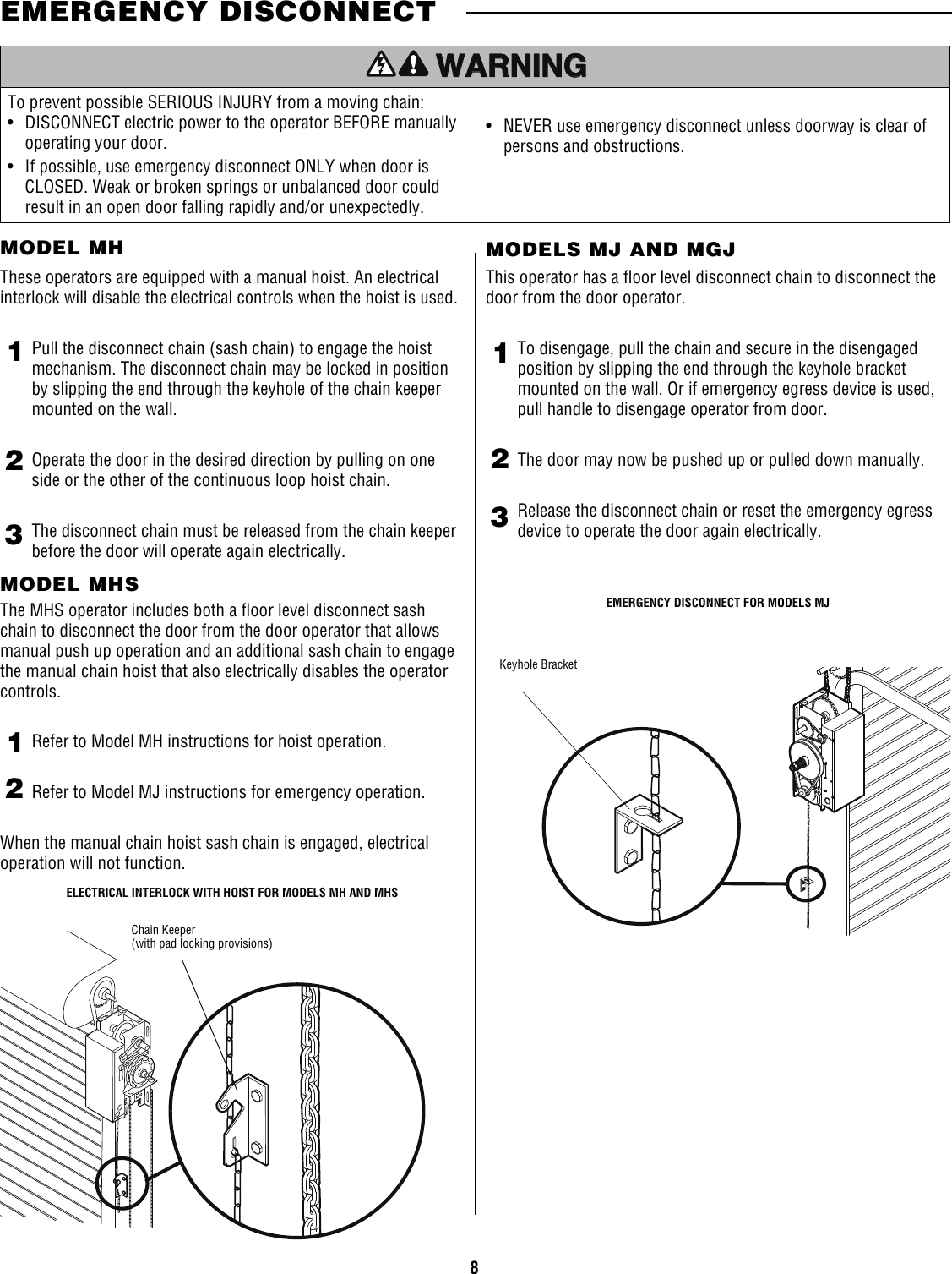 Liftmaster Mh Owners Manual User's Guide For Medium Dutty Commerical ...