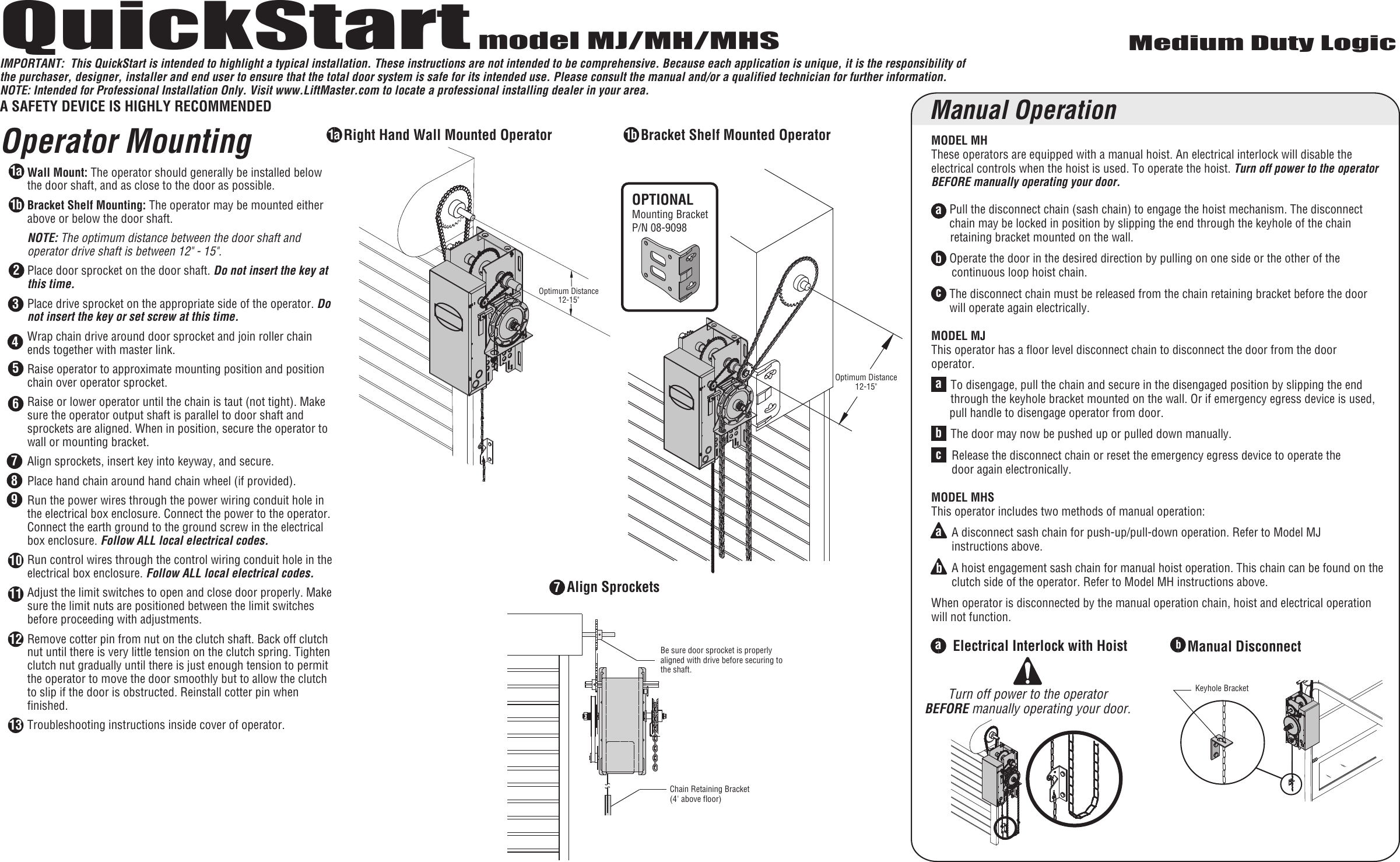 Page 1 of 2 - Liftmaster Liftmaster-Mj-Quick-Start-Guide 01-34211