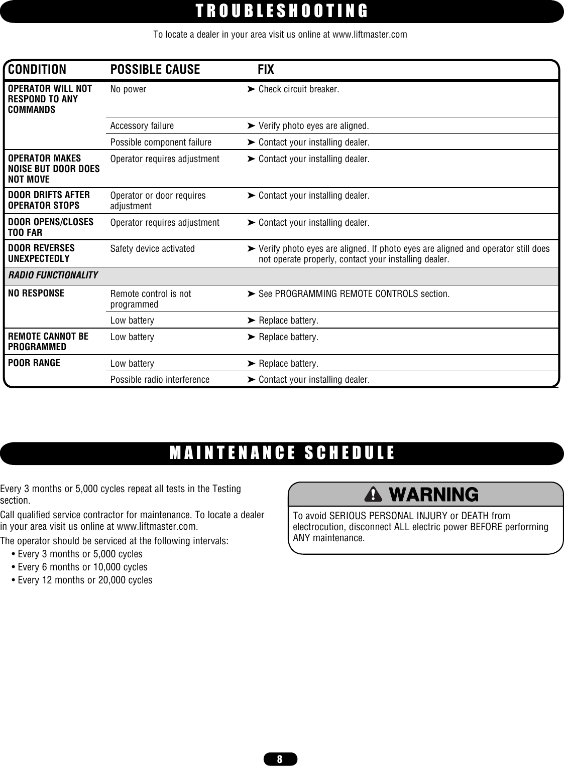 Page 8 of 12 - Liftmaster Liftmaster-Mt-Owners-Manual 01-34215