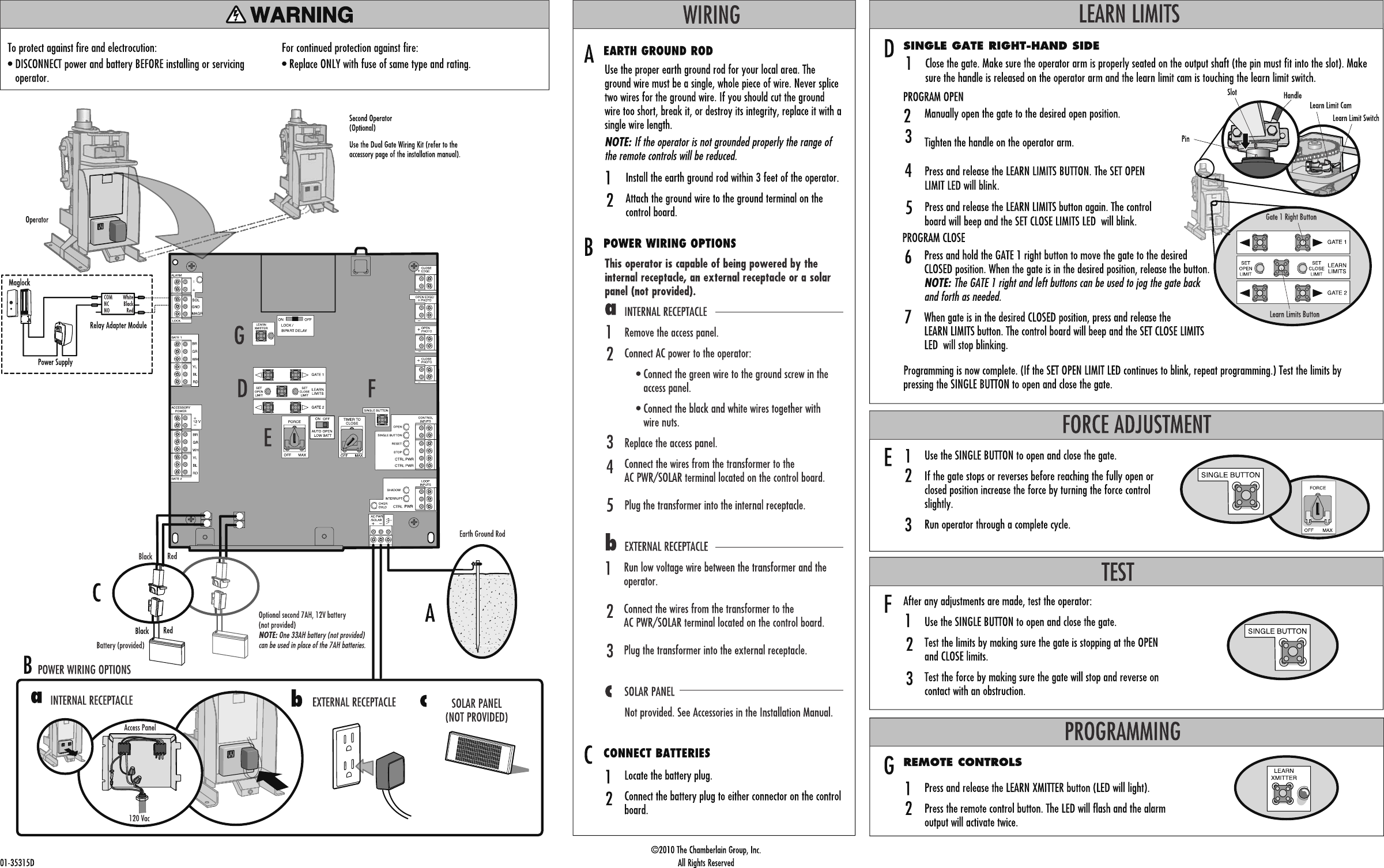 Page 2 of 2 - Liftmaster Liftmaster-Rsw12V-Quick-Start-Guide 01-35315