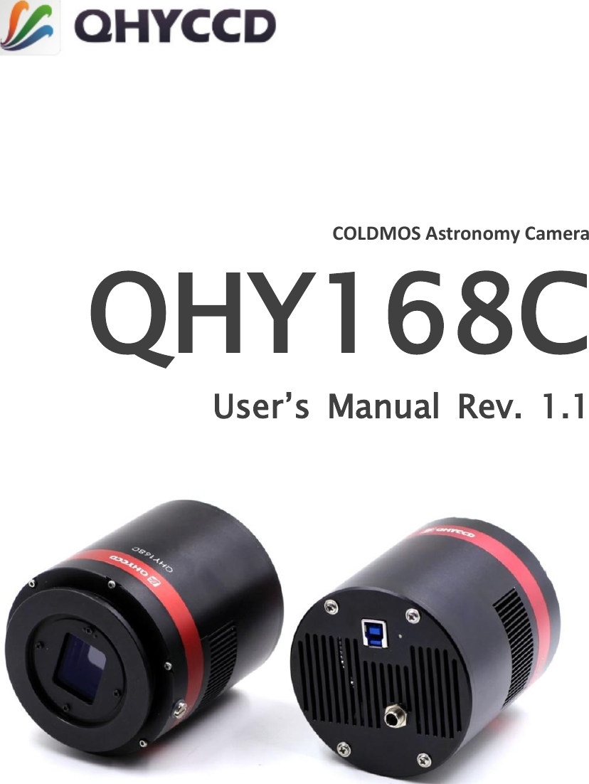         COLDMOS Astronomy Camera QHY168C User’s  Manual  Rev.  1.1  