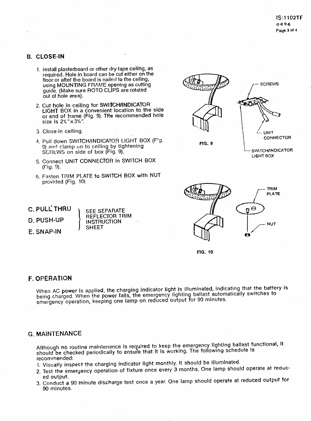 Page 3 of 4 - Lightolier Lightolier-1102Tf-Users-Manual- IS_1102TF  Lightolier-1102tf-users-manual