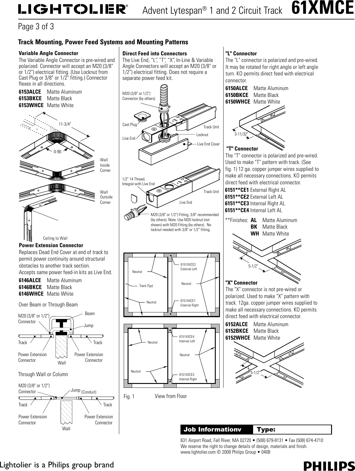 Page 3 of 3 - Lightolier Lightolier-Advent-Lytespan-1-And-2-Circuit-Track-61Xmce-Users-Manual-  Lightolier-advent-lytespan-1-and-2-circuit-track-61xmce-users-manual