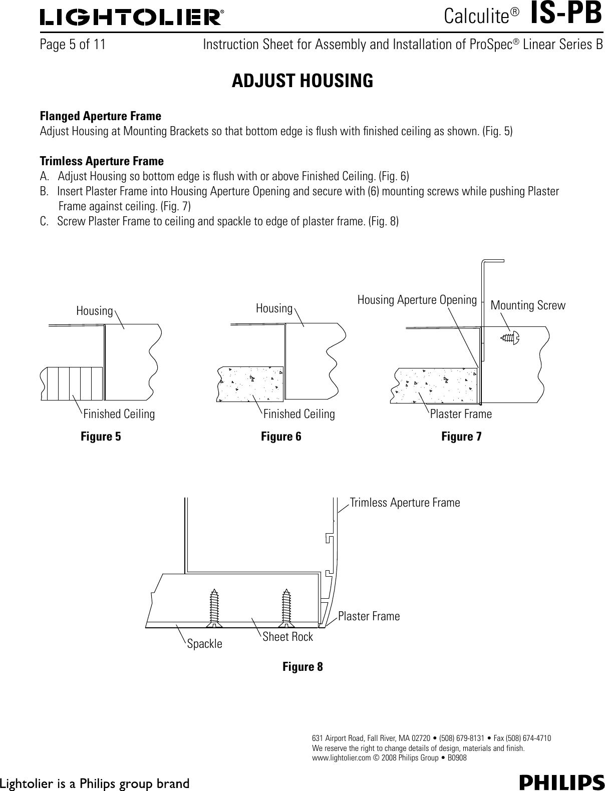 Page 5 of 11 - Lightolier Lightolier-Calculite-Prospec-Linear-Downlight-Pb-Users-Manual- IS-PB  Lightolier-calculite-prospec-linear-downlight-pb-users-manual