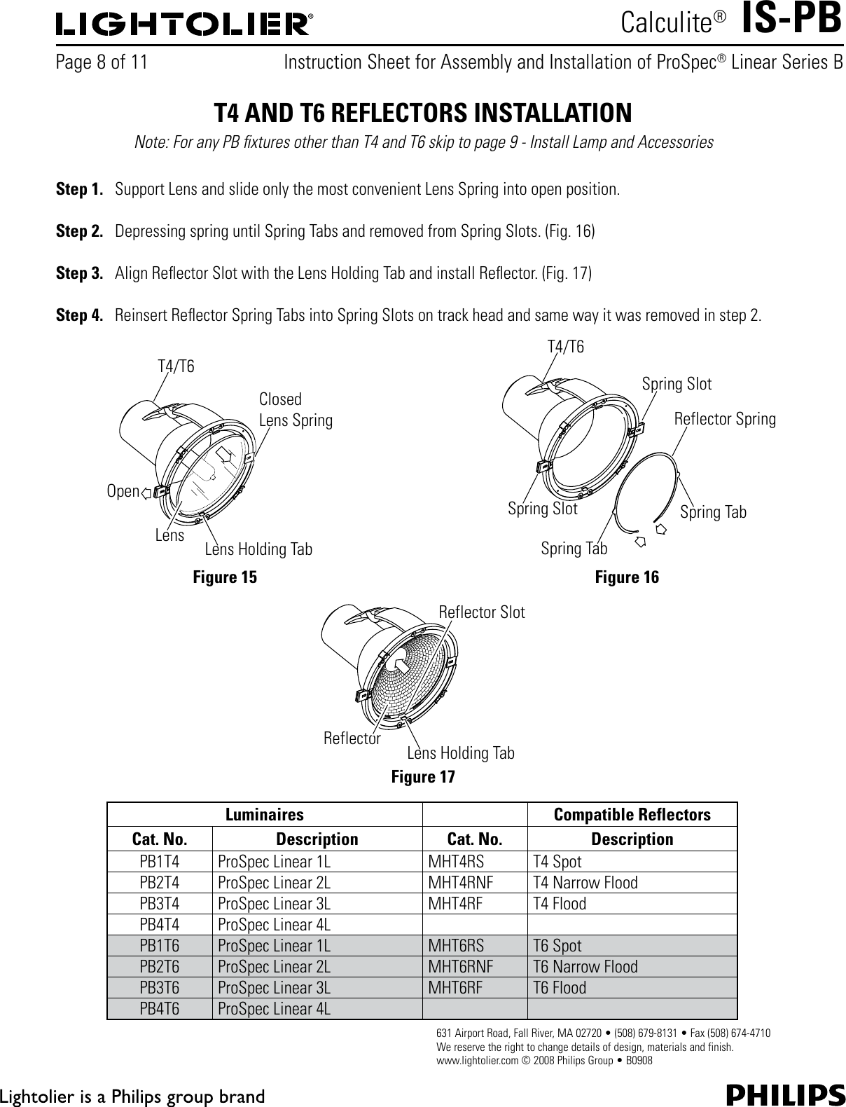 Page 8 of 11 - Lightolier Lightolier-Calculite-Prospec-Linear-Downlight-Pb-Users-Manual- IS-PB  Lightolier-calculite-prospec-linear-downlight-pb-users-manual