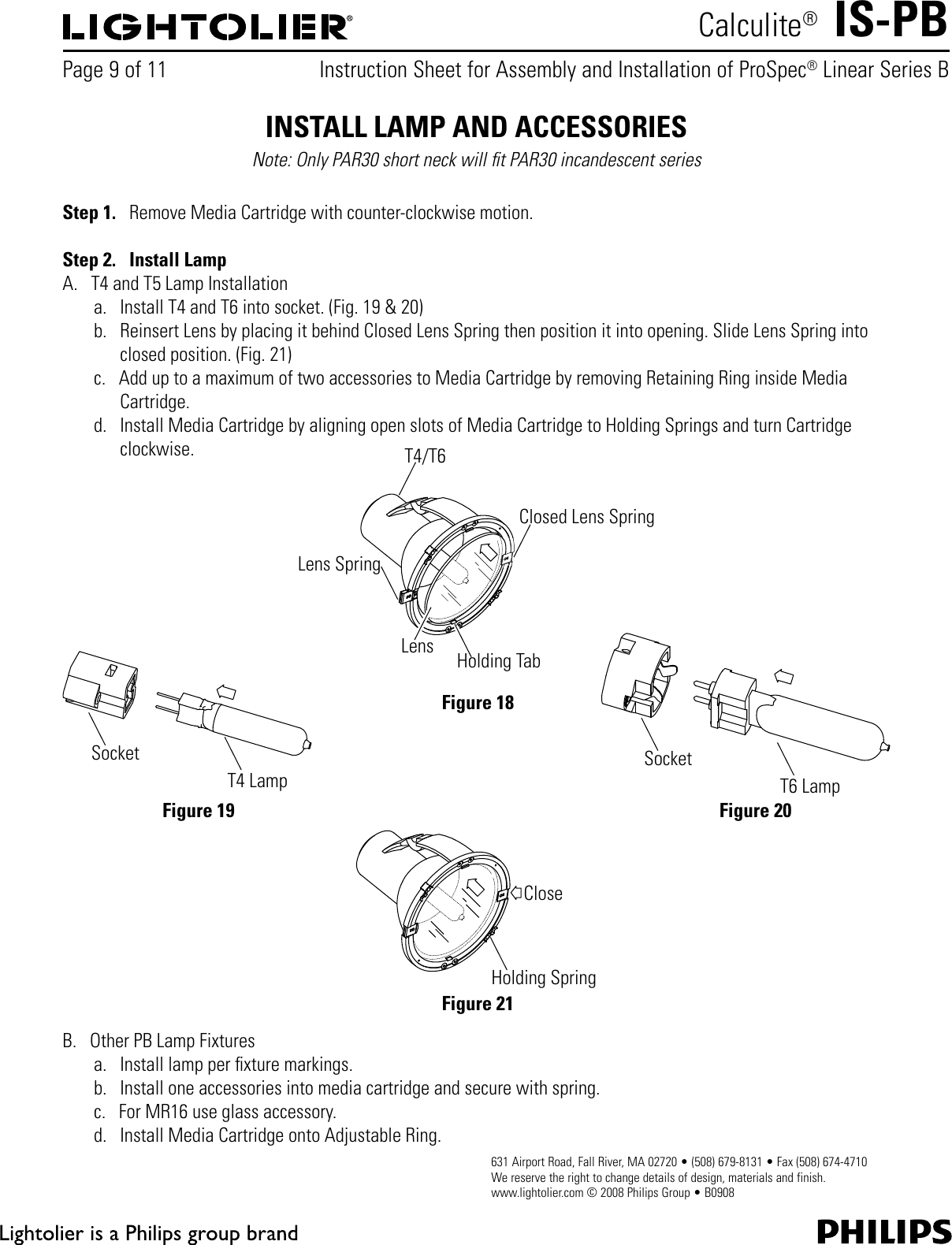 Page 9 of 11 - Lightolier Lightolier-Calculite-Prospec-Linear-Downlight-Pb-Users-Manual- IS-PB  Lightolier-calculite-prospec-linear-downlight-pb-users-manual