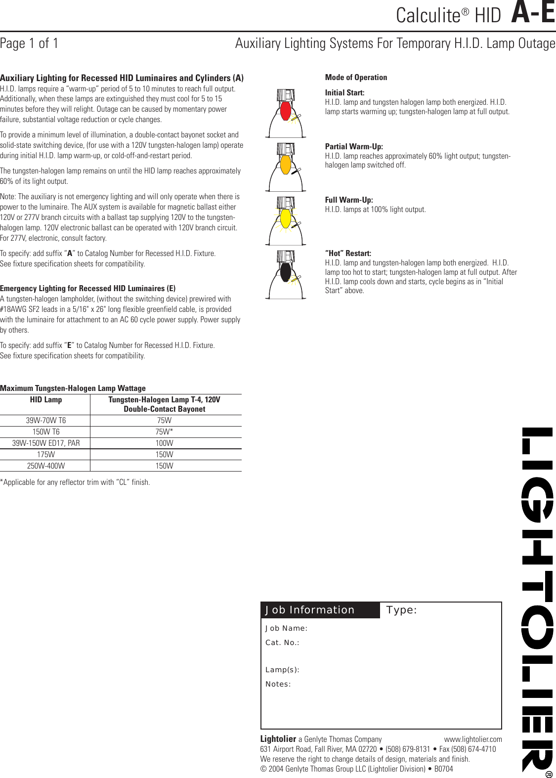 Page 1 of 1 - Lightolier Lightolier-Calculite-Recessed-Fluorescent-Downlight-A-E-Users-Manual- A-E  Lightolier-calculite-recessed-fluorescent-downlight-a-e-users-manual