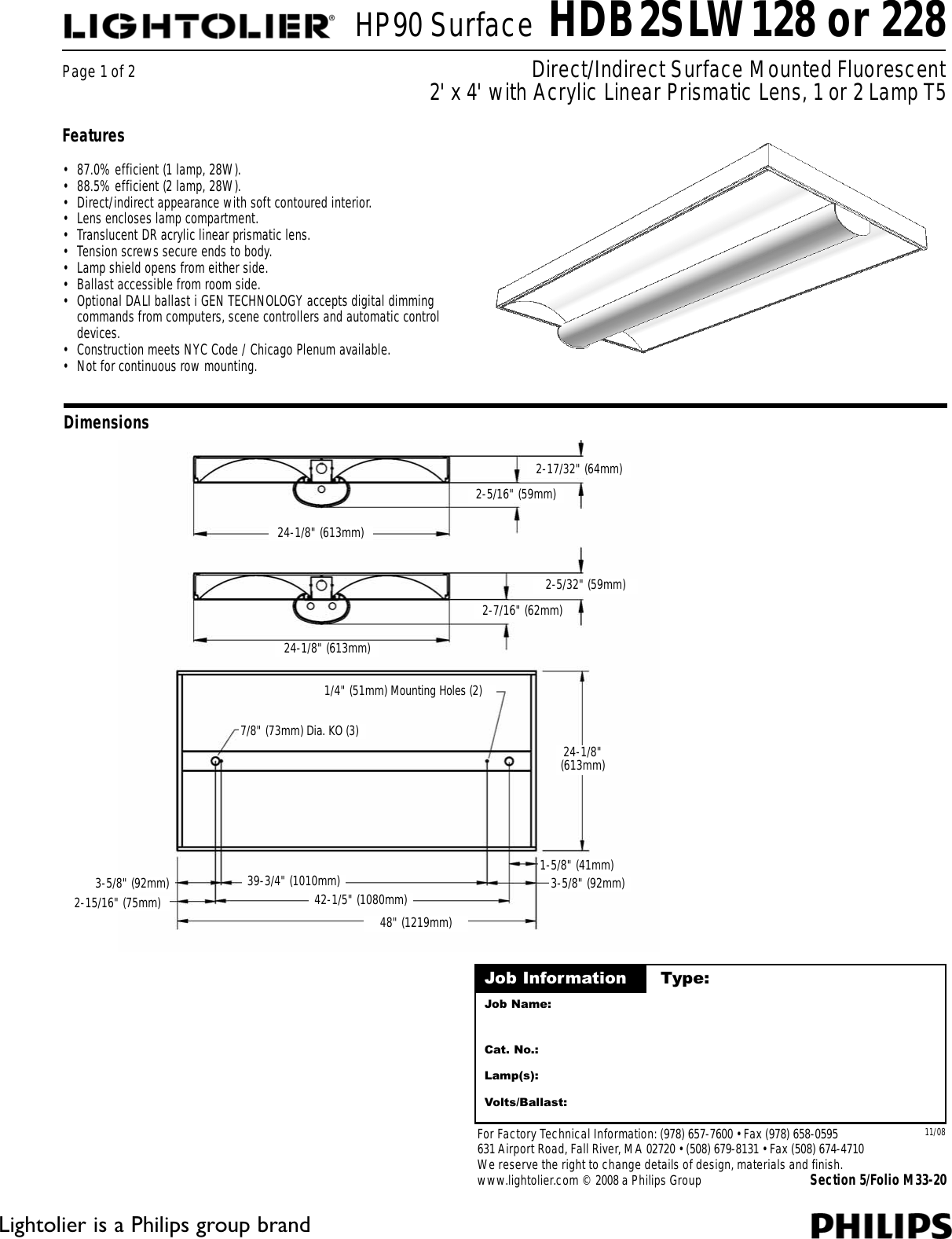 Lightolier Hdb2Slw128 Users Manual