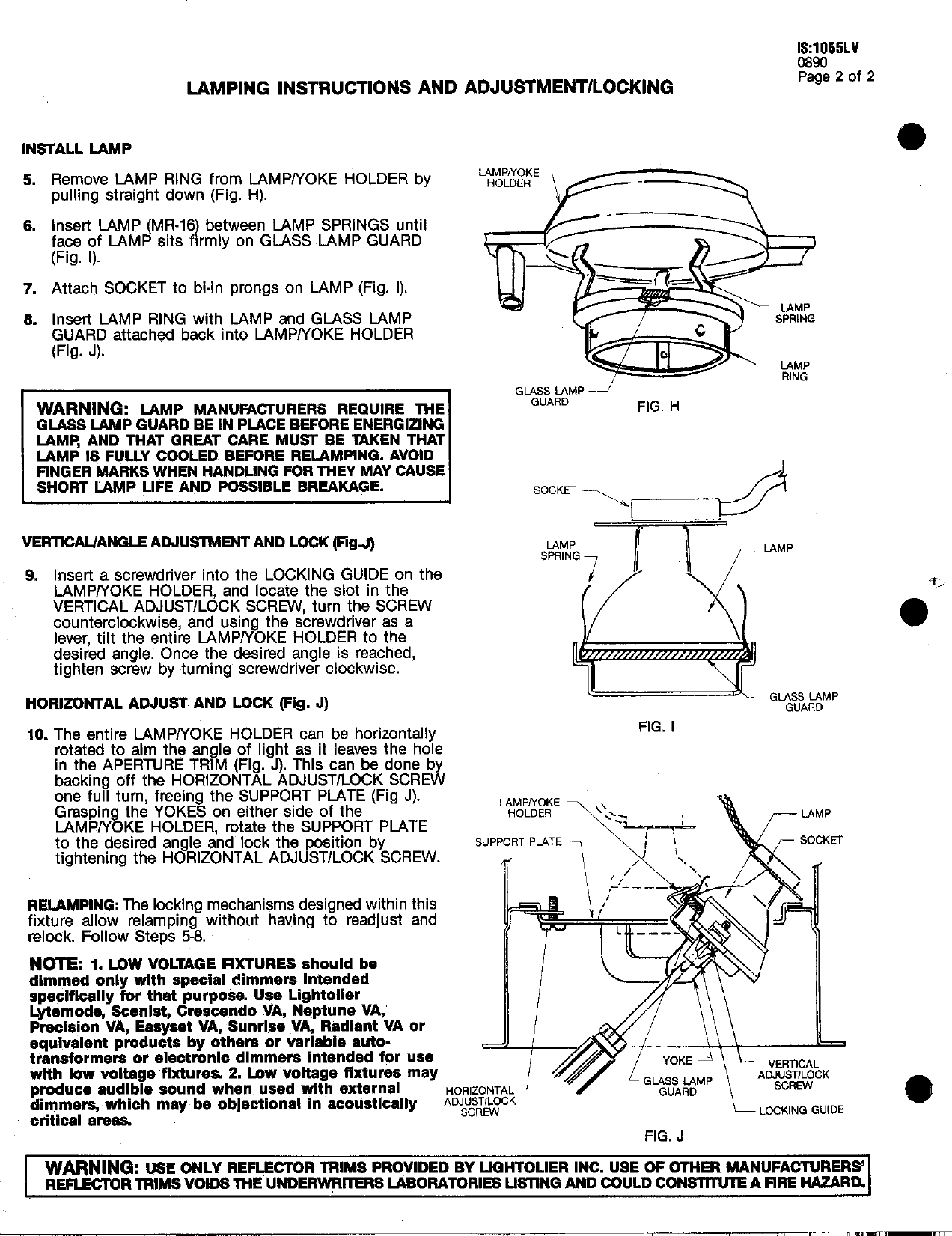 Page 2 of 2 - Lightolier Lightolier-Is-1055Lv-Users-Manual- Lytecaster Downlights Instruction Sheets  Lightolier-is-1055lv-users-manual