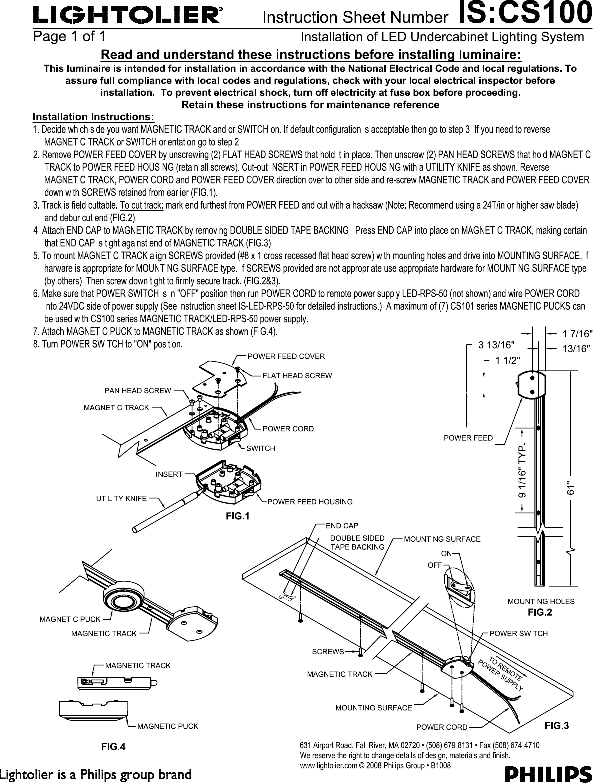 Page 1 of 1 - Lightolier Lightolier-Is-Cs100-Users-Manual- C  Lightolier-is-cs100-users-manual