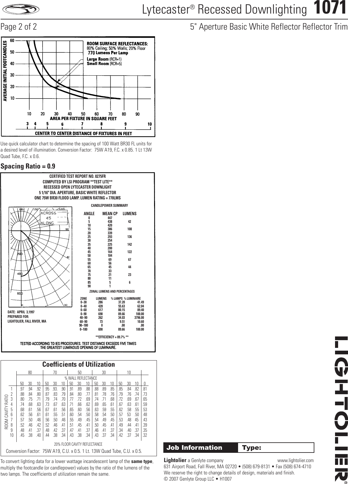 Page 2 of 2 - Lightolier Lightolier-Lytecaster-1071-Users-Manual- Lightolier-lytecaster-1071-users-manual