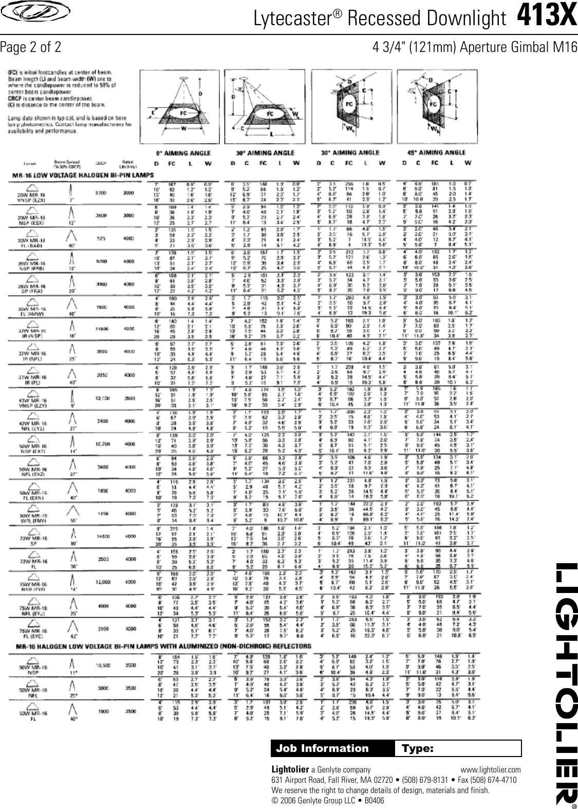 Page 2 of 2 - Lightolier Lightolier-Lytecaster-Recessed-Downlight-413X-Users-Manual- Lightolier-lytecaster-recessed-downlight-413x-users-manual