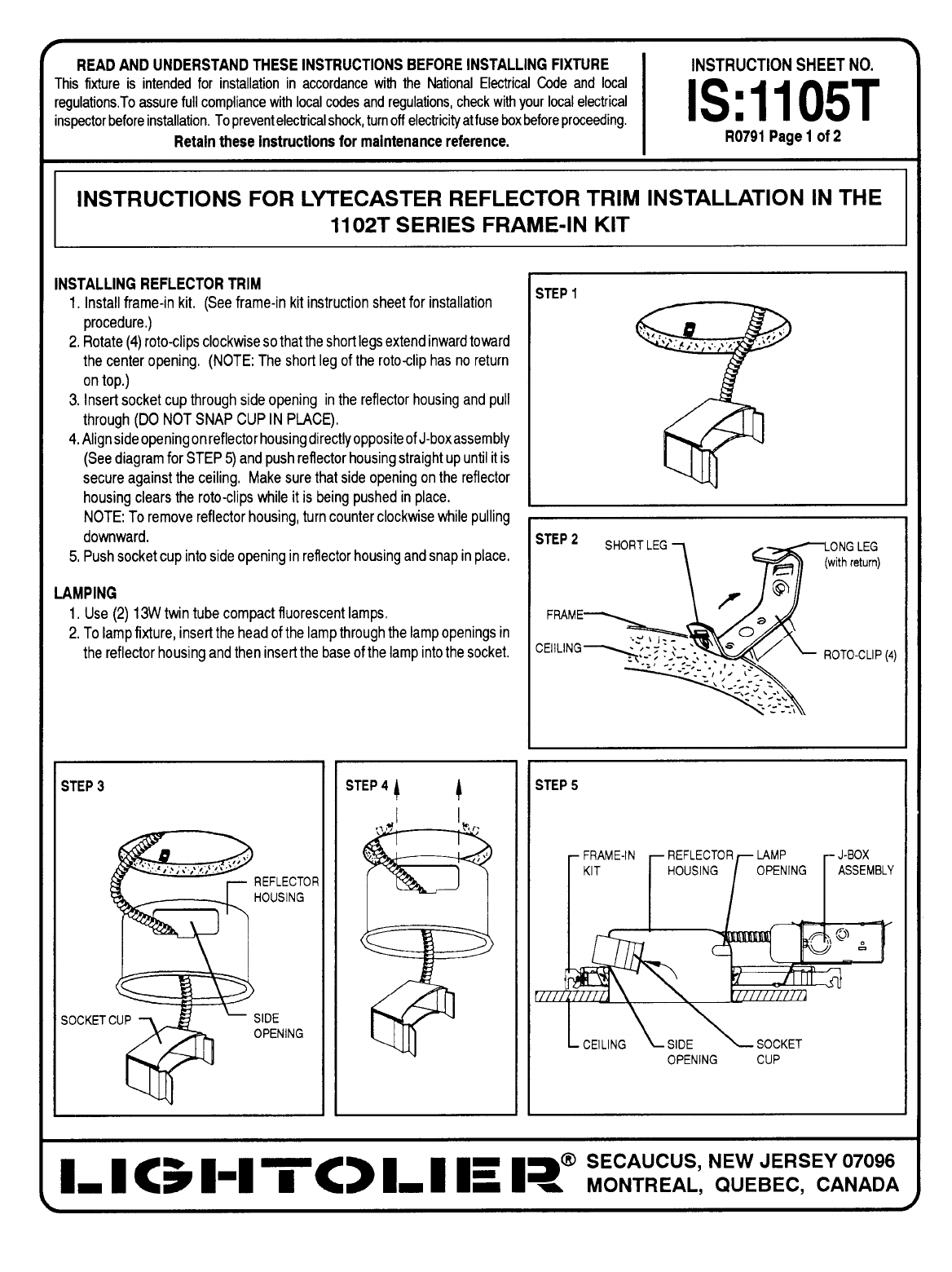 Lightolier Recessed Lighting Installation Instructions Shelly Lighting