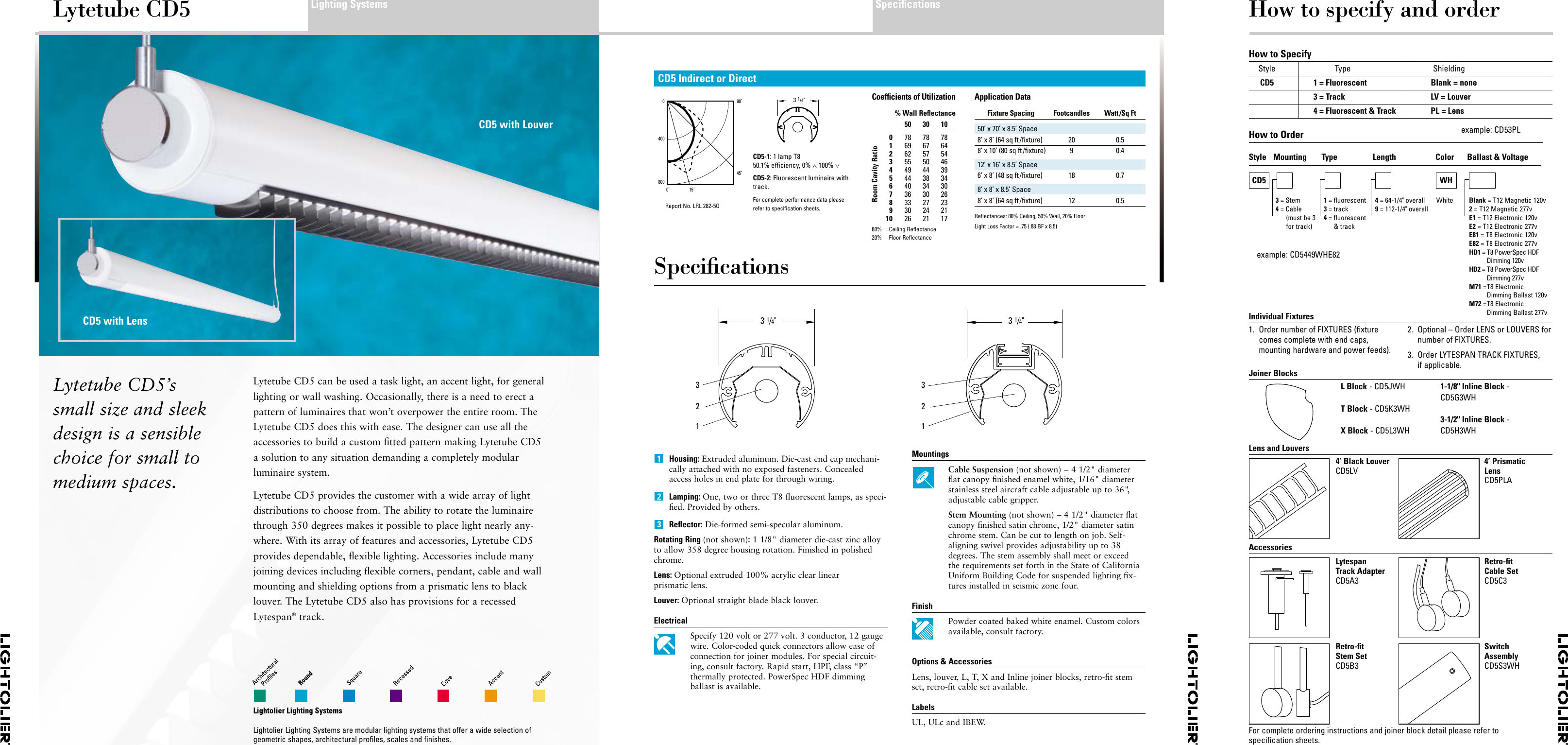 Page 2 of 2 - Lightolier Lightolier-Lytetube-Cd5-Users-Manual- 99-1337CD5 6pg Brochure  Lightolier-lytetube-cd5-users-manual