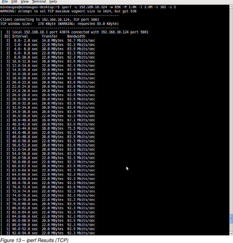  LigoWave Page 18  Figure 13 – iperf Results (TCP) 