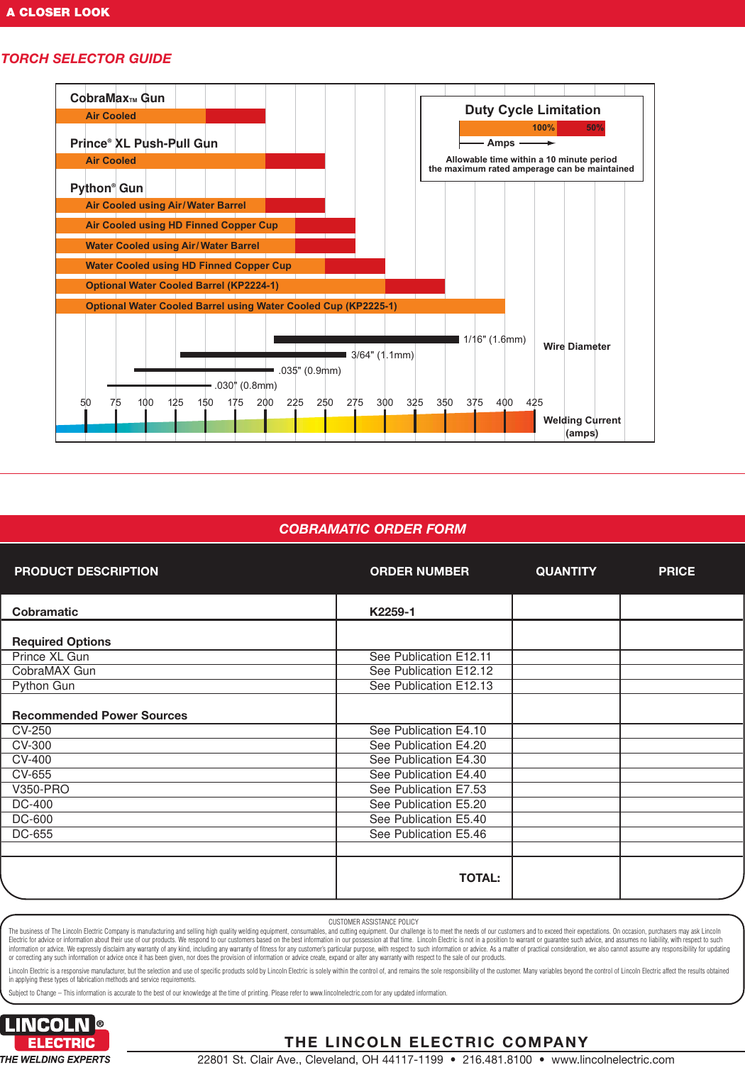 Page 2 of 2 - Lincoln-Electric Lincoln-Electric-Cobramatic-K2259-1-Users-Manual- Semiautomatic Wire Feeder  Lincoln-electric-cobramatic-k2259-1-users-manual