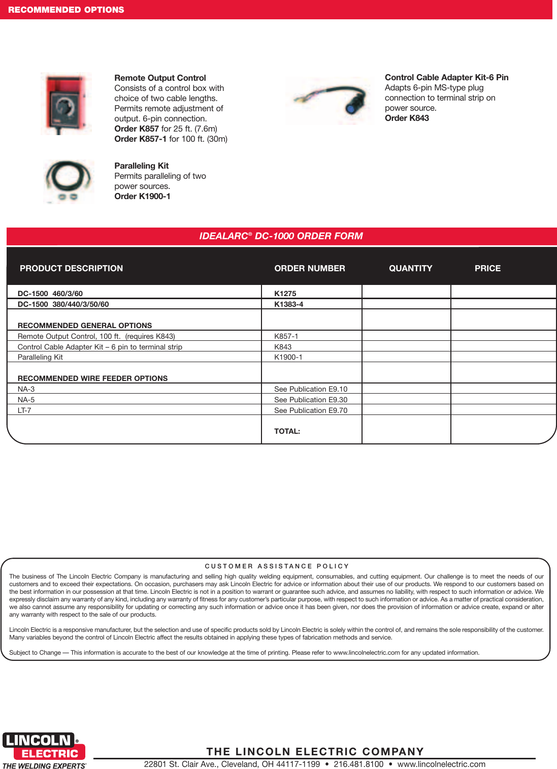 Lincoln Electric Idealarc Dc 1500 Users Manual Multi Process Welders