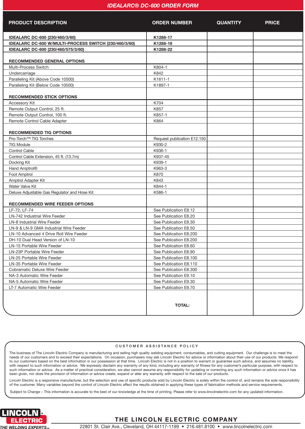 Page 4 of 4 - Lincoln-Electric Lincoln-Electric-Idealarc-Dc-600-Users-Manual- Multi-Process Welders  Lincoln-electric-idealarc-dc-600-users-manual