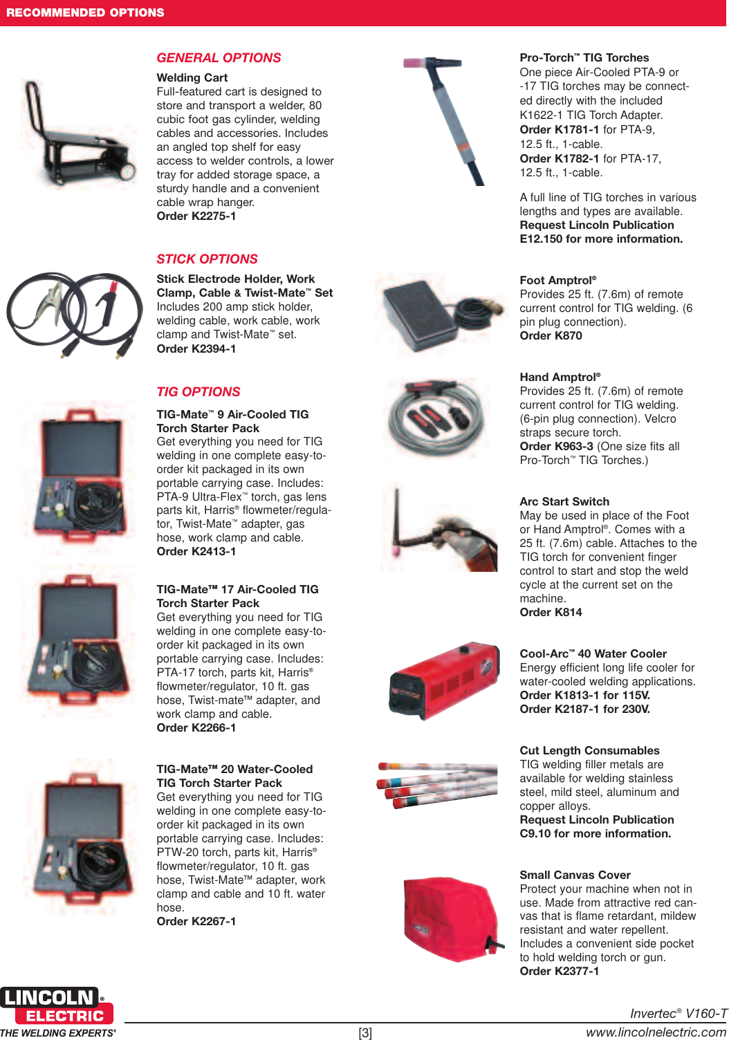 Lincoln Electric Invertec V160 T Users Manual TIG Welders
