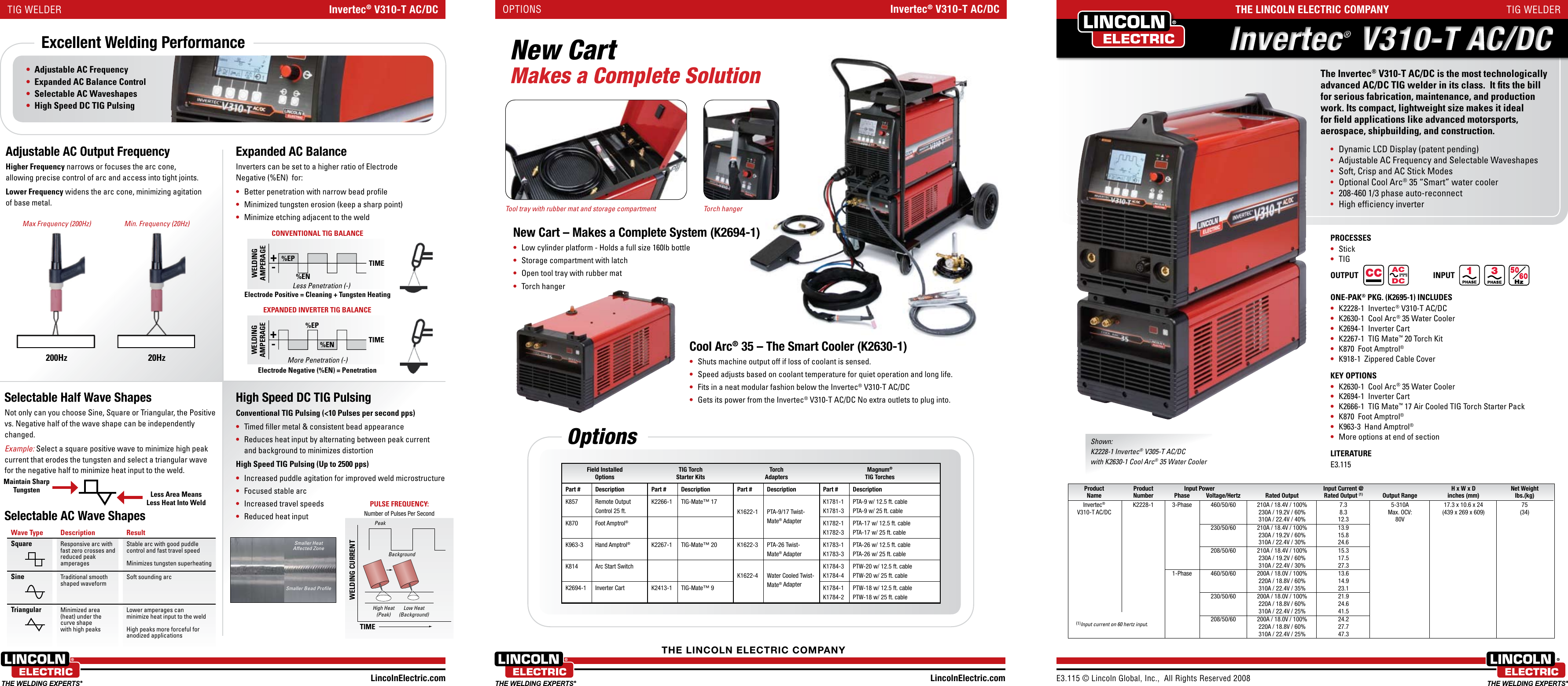 Lincoln Electric Invertec V305 T Ac Users Manual TIG Welders