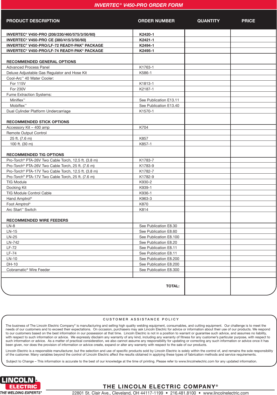 Page 8 of 8 - Lincoln-Electric Lincoln-Electric-Invertec-V450-Pro-Users-Manual- Multi-Process Welders Lincoln-electric-invertec-v450-pro-users-manual