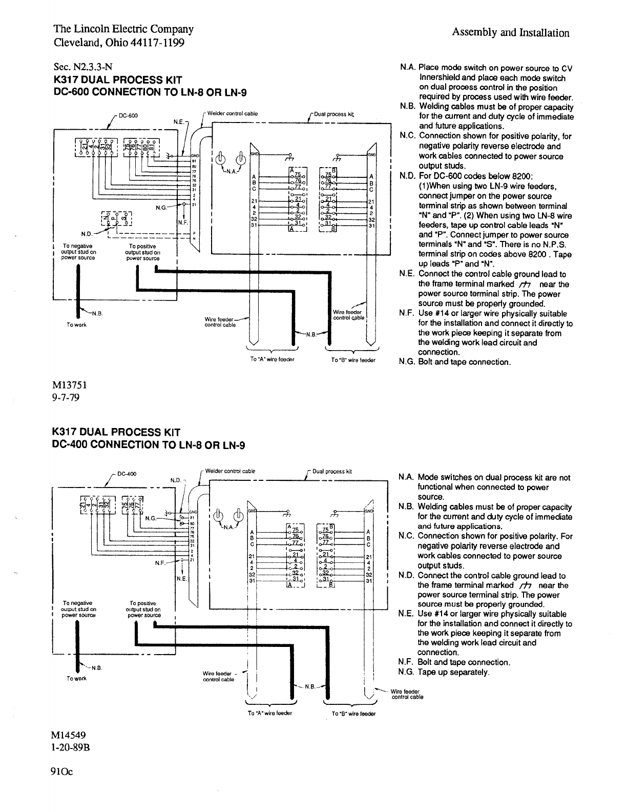 Lincoln Electric Ln 9 Semiautomatic Wire Feeder Im294 C Users Manual