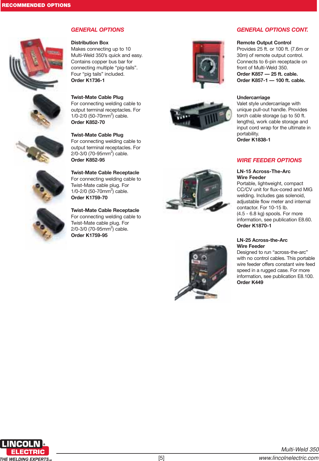 Page 5 of 6 - Lincoln-Electric Lincoln-Electric-Multi-Weld-350-Users-Manual- Multi-Operator  Lincoln-electric-multi-weld-350-users-manual