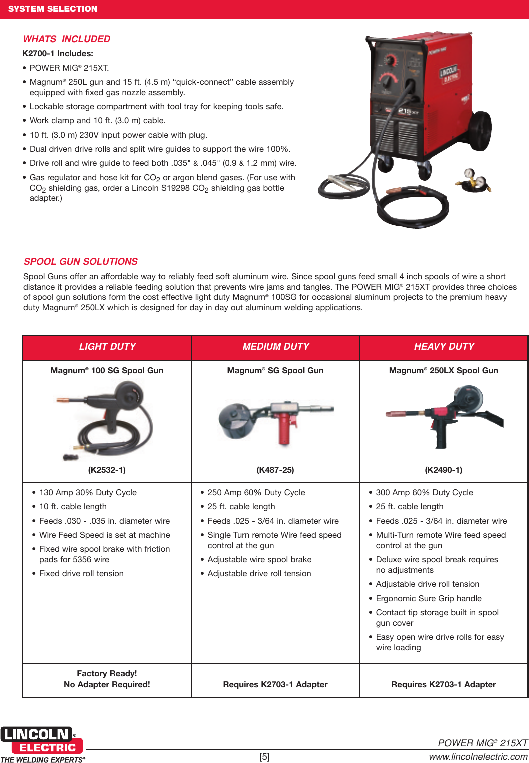 Page 5 of 8 - Lincoln-Electric Lincoln-Electric-Power-Mig-215-Xt-Users-Manual- Wire Feeder Welders  Lincoln-electric-power-mig-215-xt-users-manual