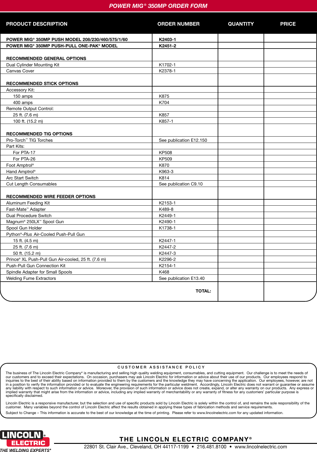 Page 8 of 8 - Lincoln-Electric Lincoln-Electric-Power-Mig-350Mp-Users-Manual- Wire Feeder/Welders  Lincoln-electric-power-mig-350mp-users-manual