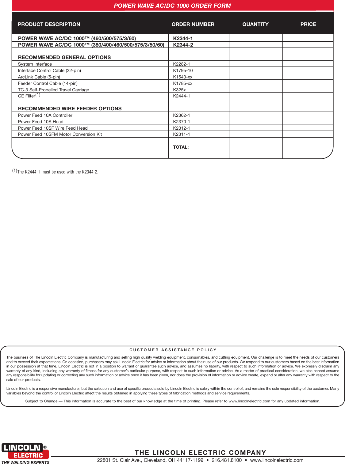 Lincoln Electric Power Wave Ac Dc 1000 Mc04 216 Users Manual Automated Solutions
