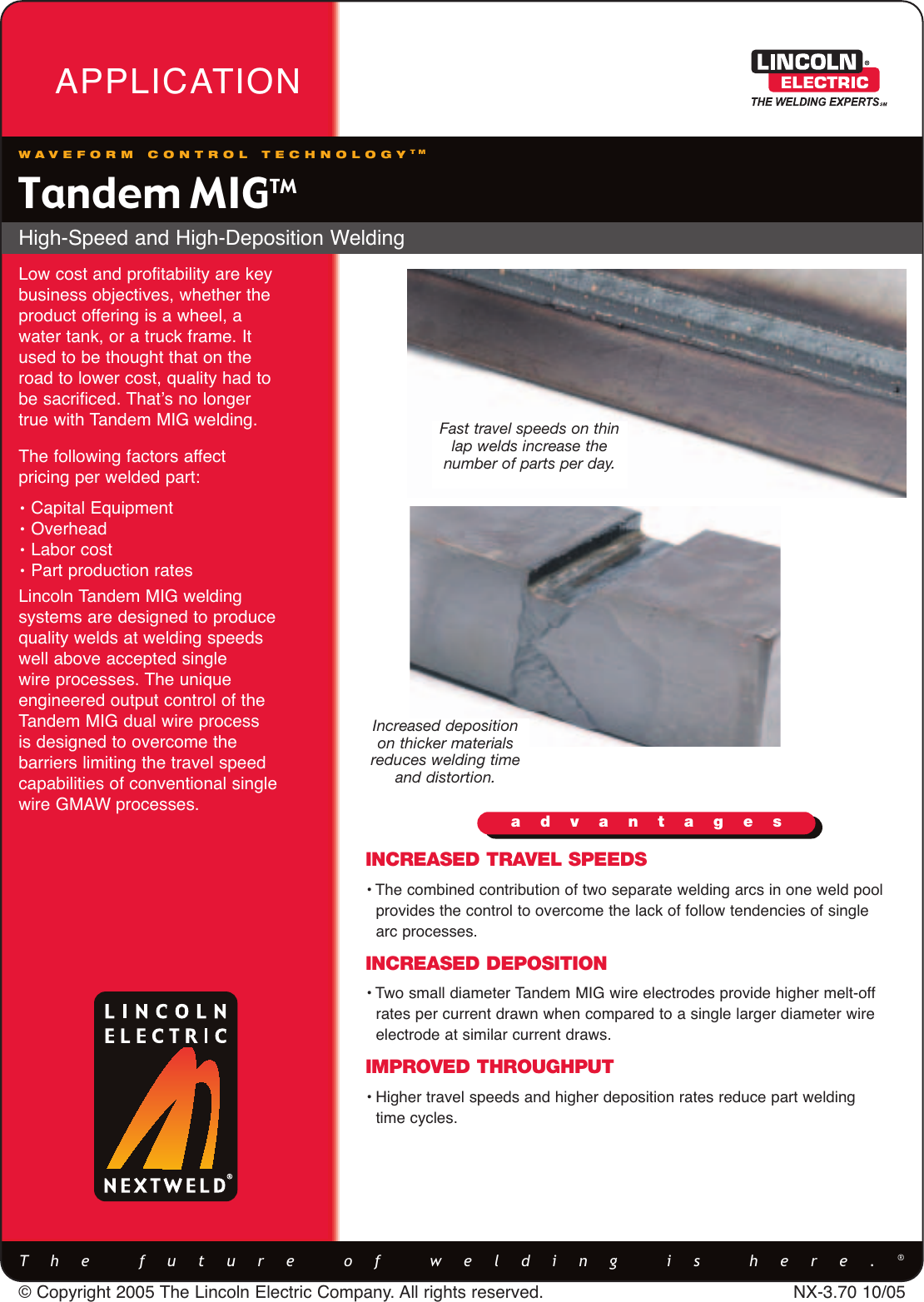 Lincoln Electric Tandem Mig High Speed And Deposition Welding Users ...