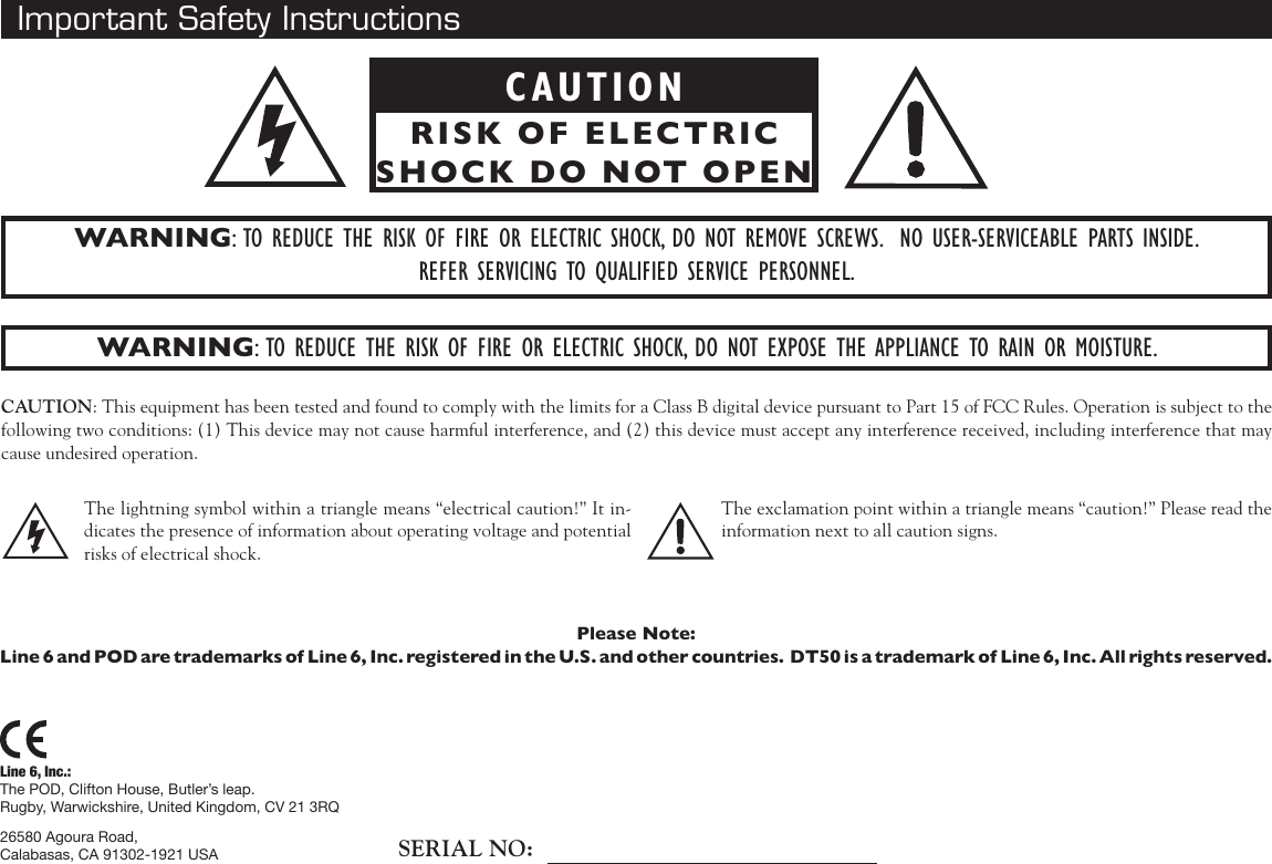 Page 2 of 8 - Line-6 Line-6-Dt50-112-Quick-Start-Guide DT50 Guitar Amplifier Pilot's Guide - Revision D