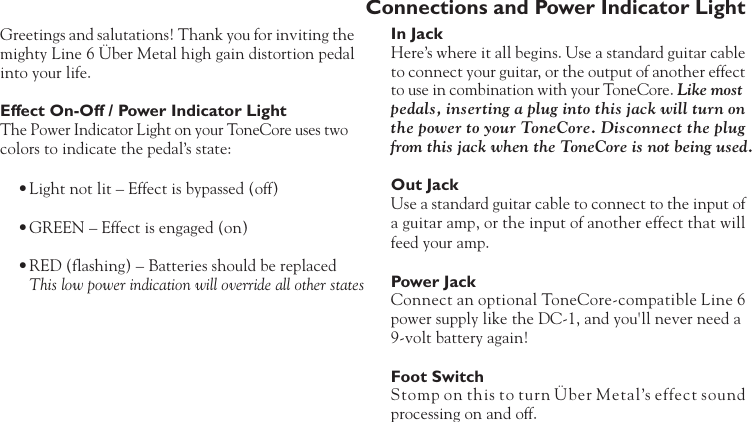 Line 6 Uber Metal Owners Manual Über Pilotu0027s Handbook Revision F