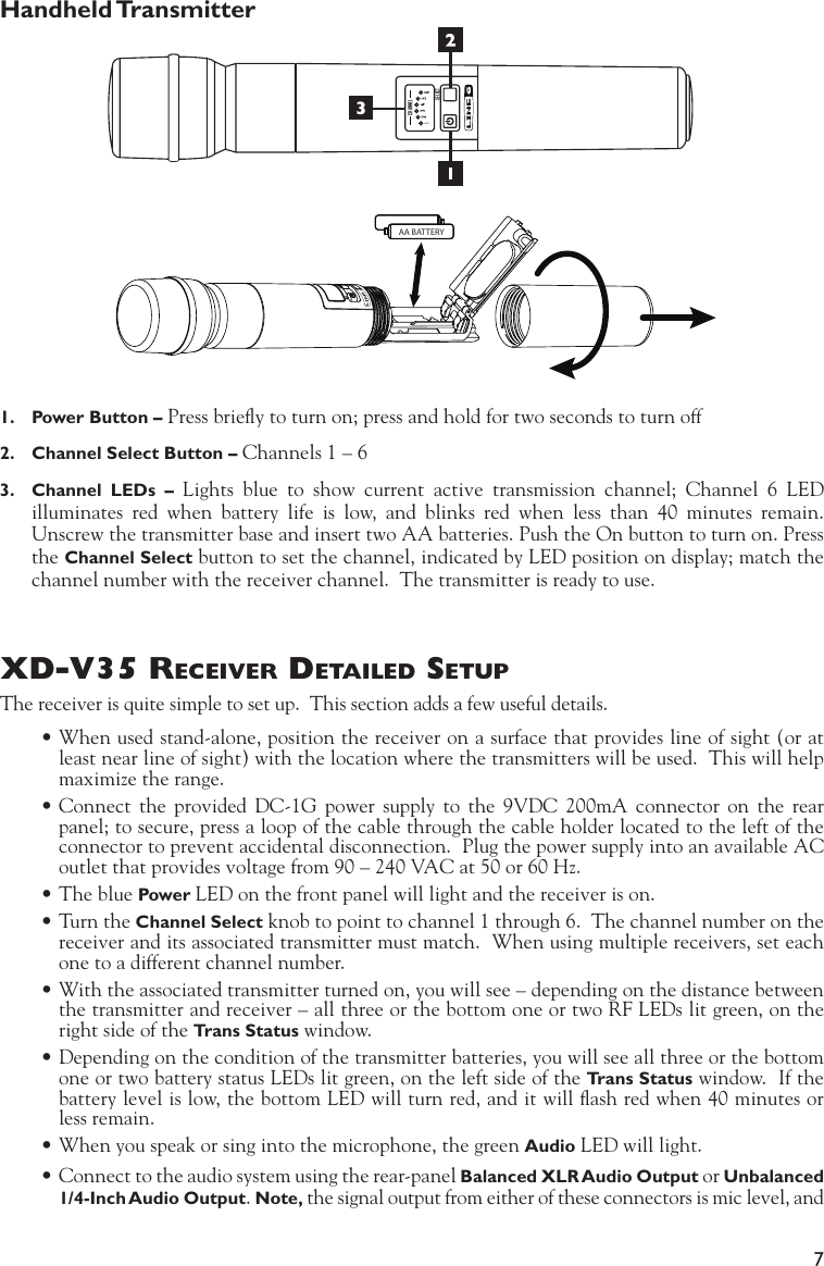 Page 7 of 12 - Line-6 Line-6-Xd-V35L-Quick-Start-Guide XD-V35 Digital Wireless Pilot's Handbook - Revision C
