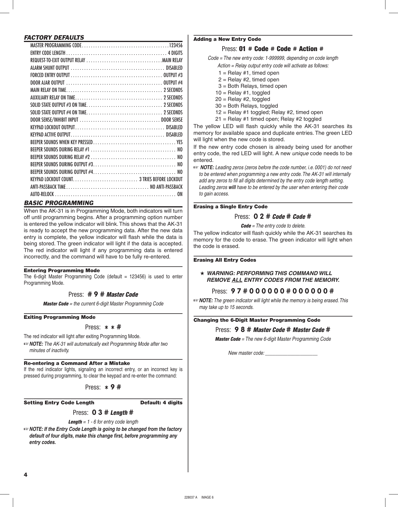 Page 6 of 8 - Linear Linear-Ak-31-Interior-Digital-Keypad-Quick-Start-Guide 228037A
