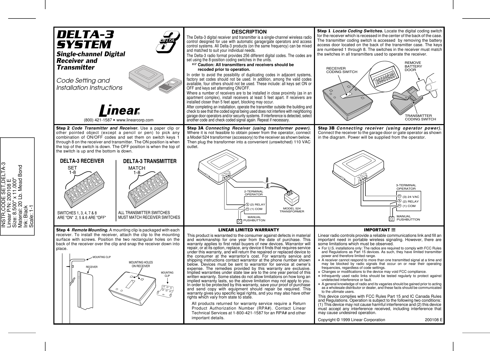 Page 1 of 1 - Linear Linear-Dr-1-Channel-Receiver-Quick-Start-Guide Ventura - 200108E.CHP