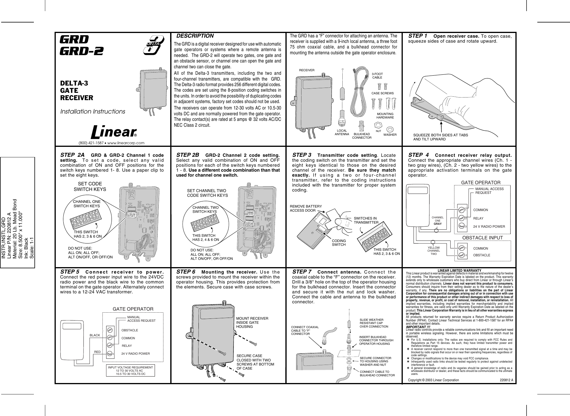 Page 1 of 1 - Linear Linear-Grd-1-Channel-Gate-Receiver-Quick-Start-Guide Ventura - 220812A.CHP