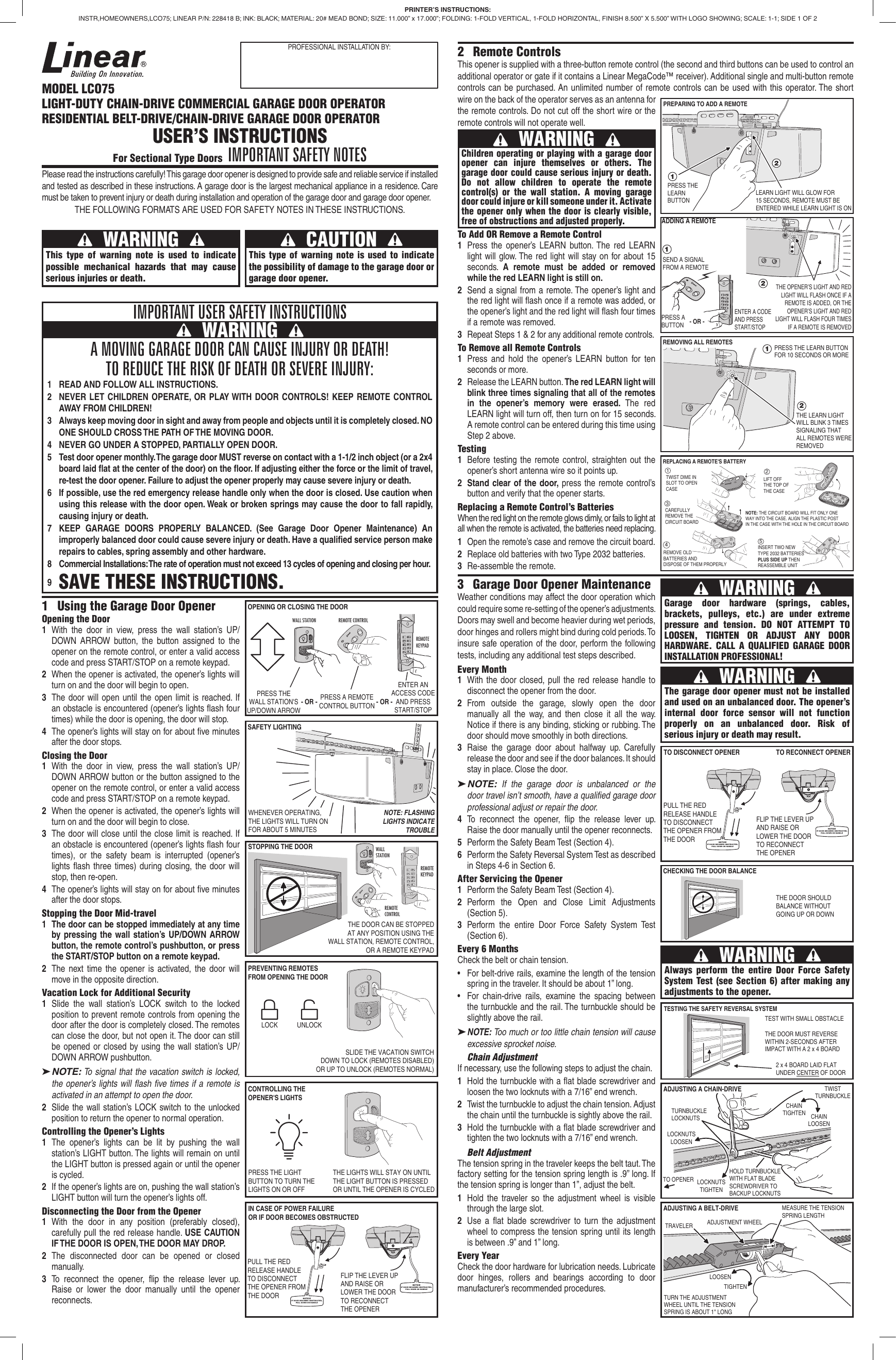 Linear Garage Door Opener Instructions | Dandk Organizer