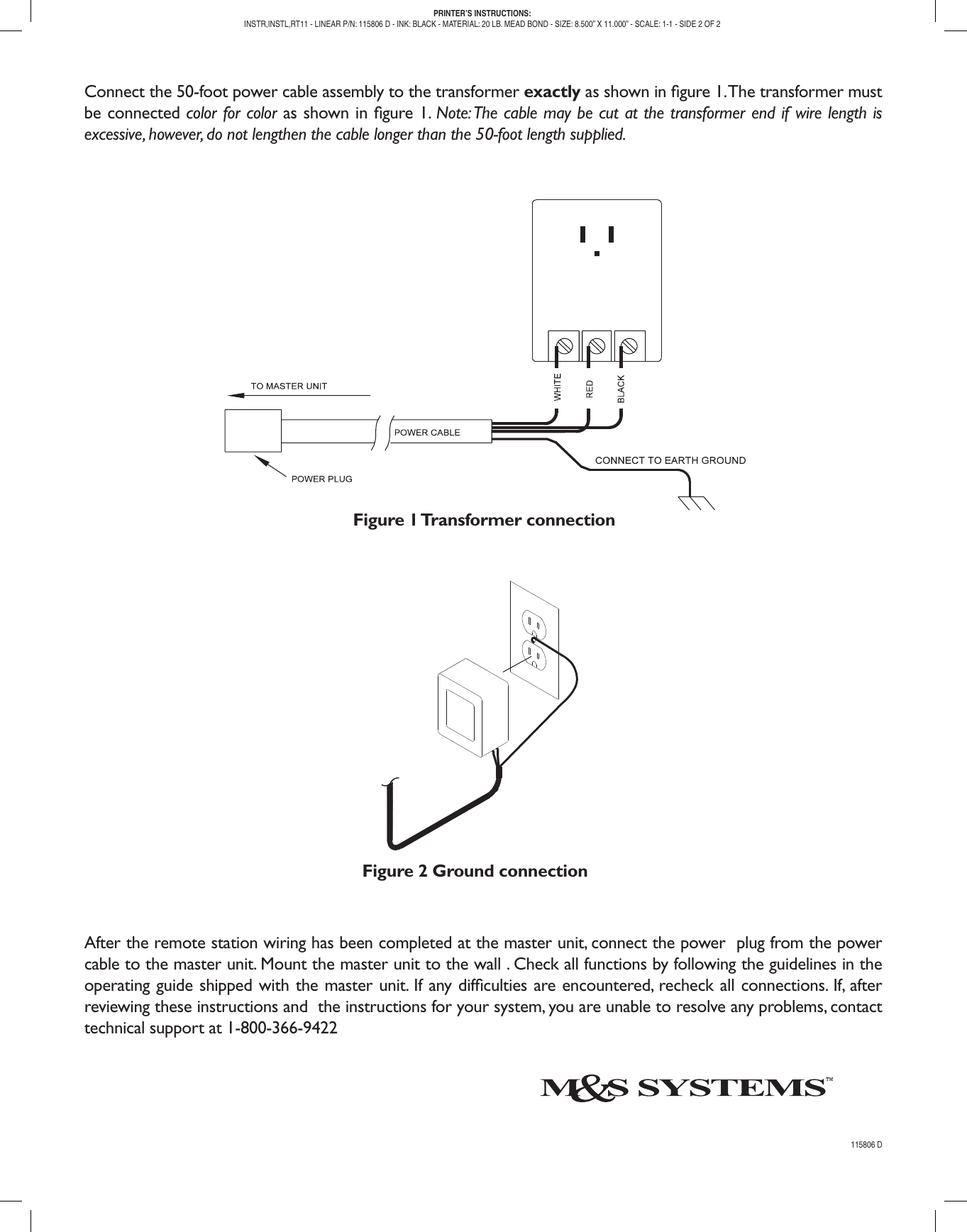 Page 2 of 2 - Linear Linear-Rt11-Remote-Transformer-Quick-Start-Guide 115806D