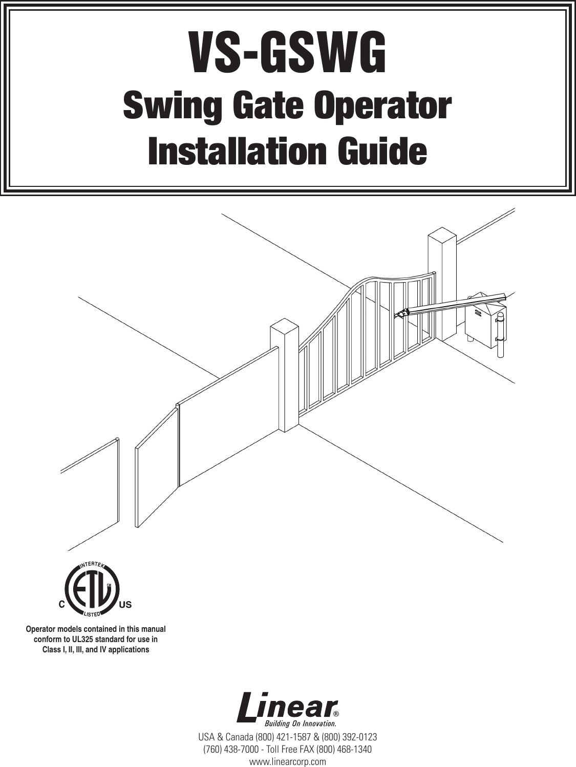 Linear Vs Gswg Series Industrial Variable Speed Swing Gate Operator ...
