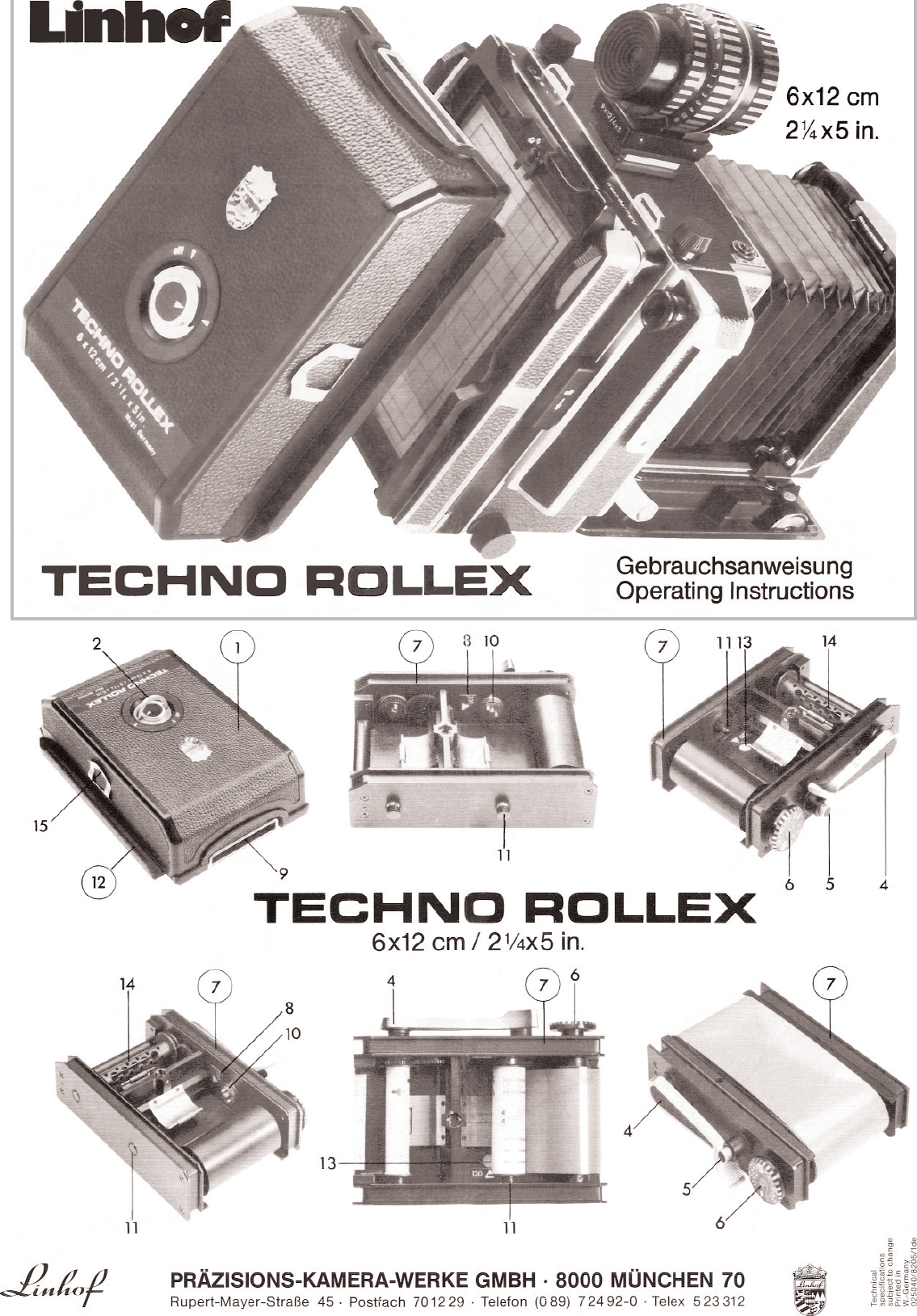 Page 1 of 3 - Linhof Linhof-Techno-Rollex-6X12-Instruction-Manual- Linhof_Techno_Rollex_6x12.qxp  Linhof-techno-rollex-6x12-instruction-manual