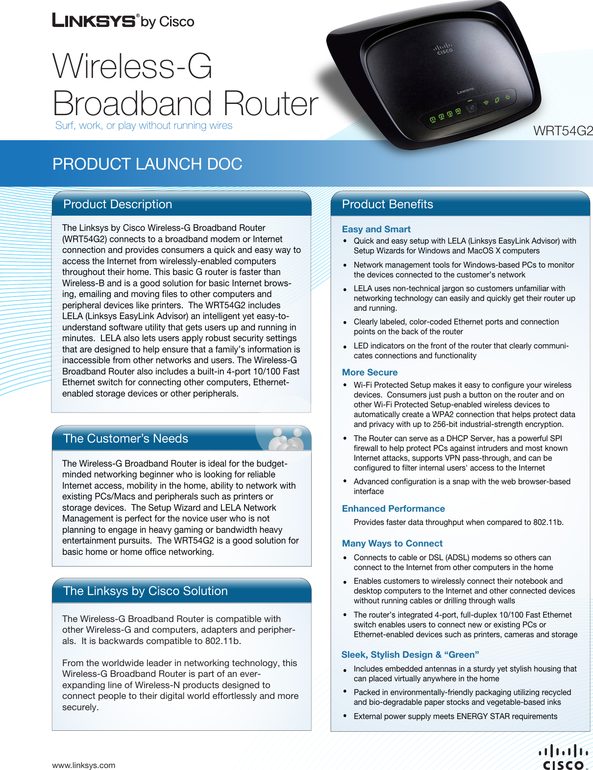 Page 1 of 2 - TPLD_external_WRT54G2_page1 Launch Doc WRT54G2 V2,0