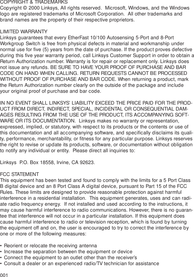 Page 3 of 10 - Linksys Linksys-Ezxs55W-Users-Manual- Ezxs5588  Linksys-ezxs55w-users-manual