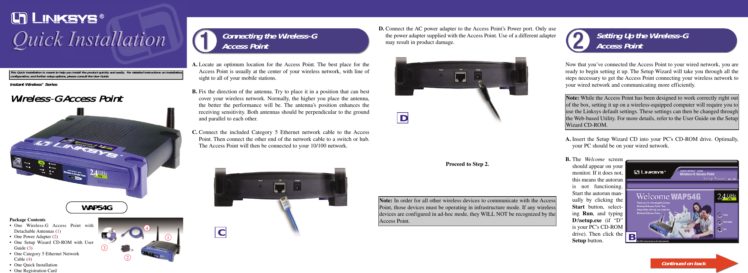 Linksys Wap54G Quick Start Guide