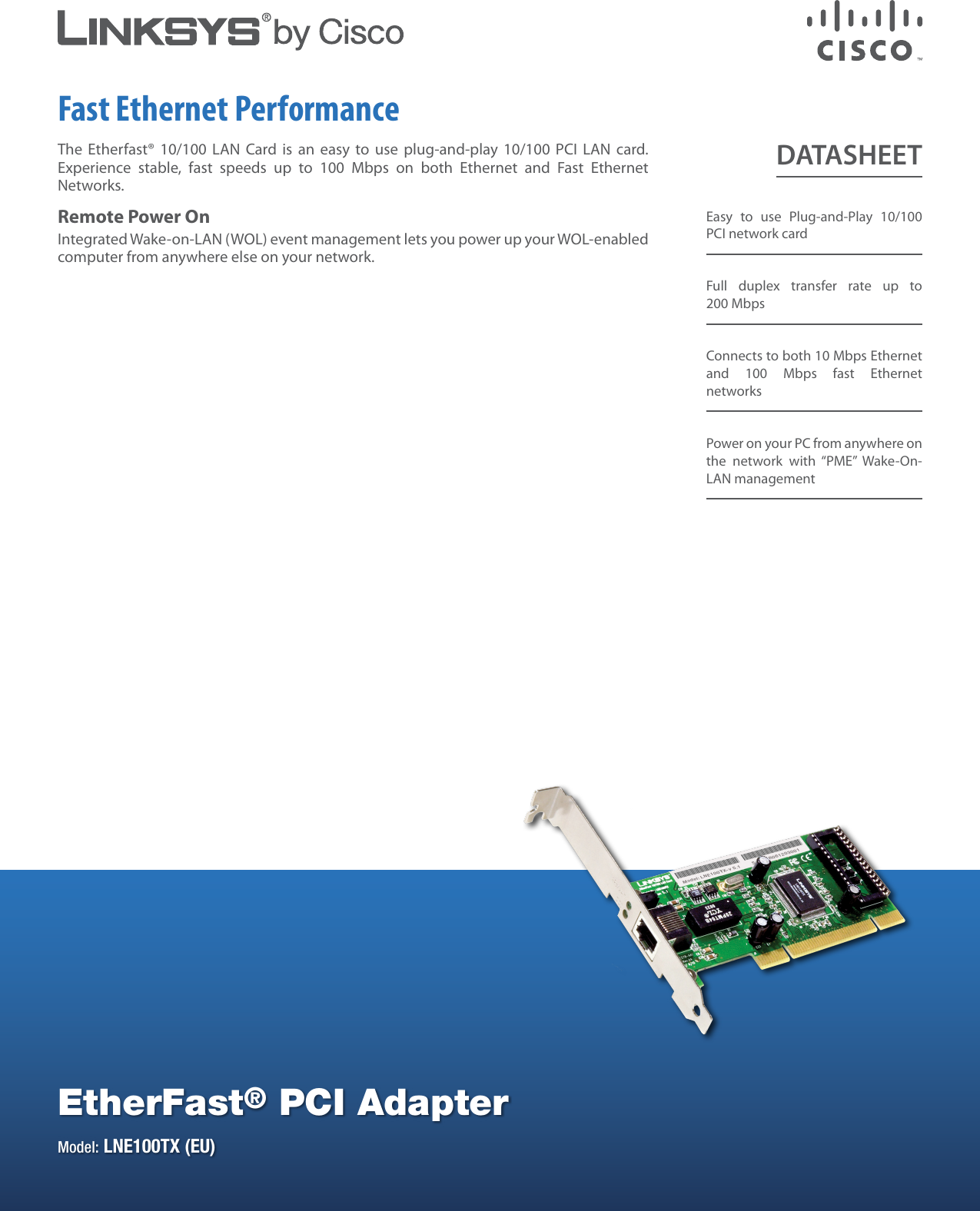 Page 1 of 2 - LNE100TX Datasheet  LNE100TX-EU V10 DS A