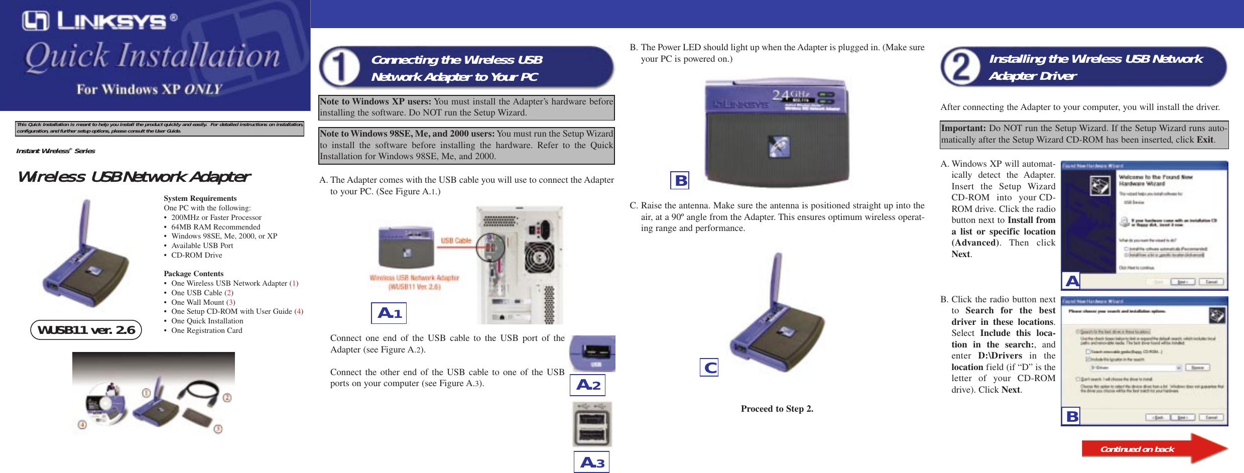 Page 1 of 2 - WUSB11 Ver 2.6 Quick Install XP  Wusb11-v2.6 Qi