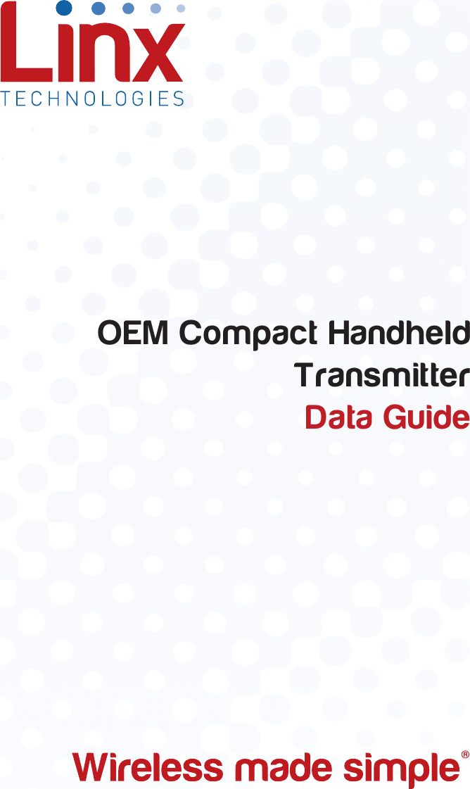 OEM Compact Handheld  Transmitter Data Guide