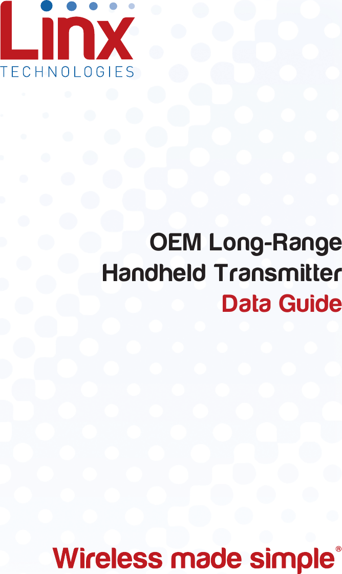 OEM Long-Range  Handheld Transmitter Data Guide