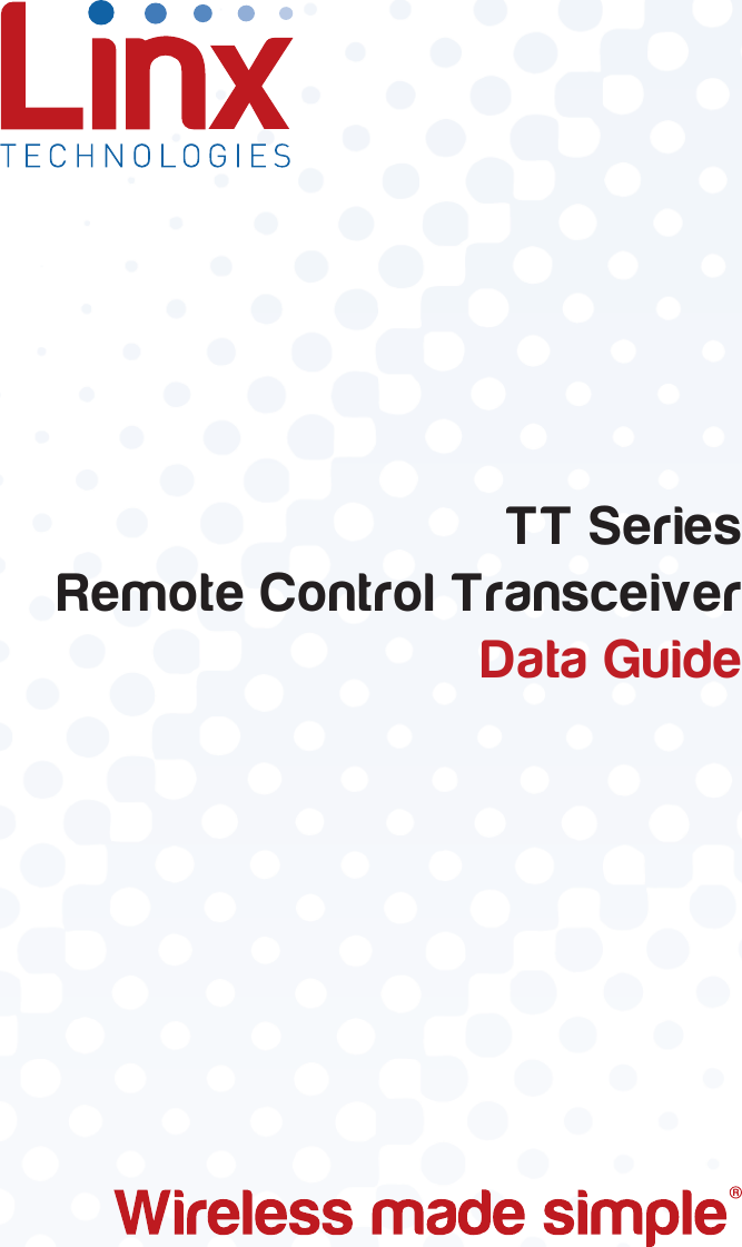 TT SeriesRemote Control Transceiver   Data Guide